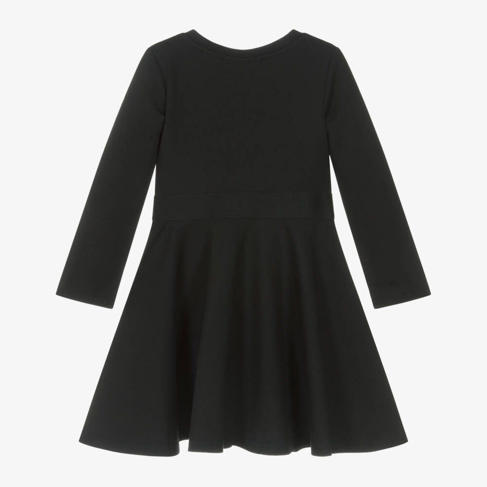 Calvin Klein-Girls Black Scuba Jersey Long Sleeve Dress | Childrensalon Outlet