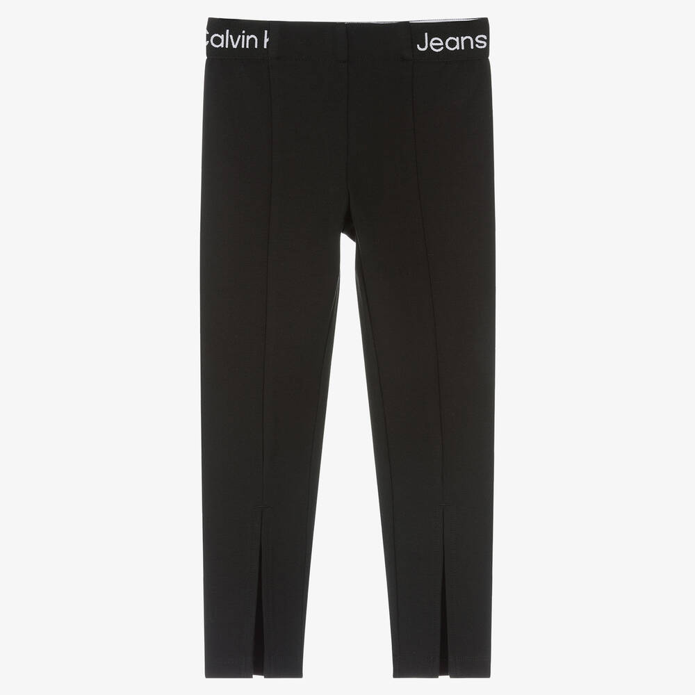 Calvin Klein Jeans - Girls Black Milano Jersey Trousers | Childrensalon