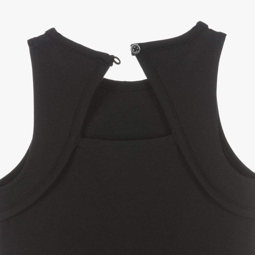 Calvin Klein-Girls Black Milano Jersey Vest Top with Logo | Childrensalon Outlet