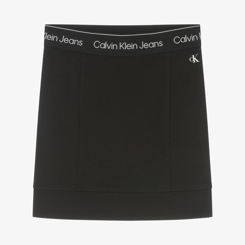 Calvin Klein Jeans - Girls Black Milano Logo Skirt | Childrensalon