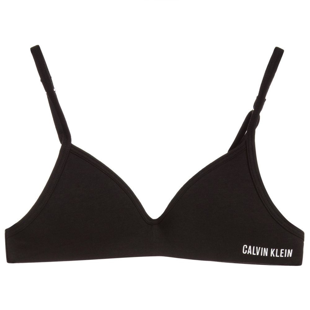 Calvin Klein - صدرية قطن لون أسود للبنات  | Childrensalon