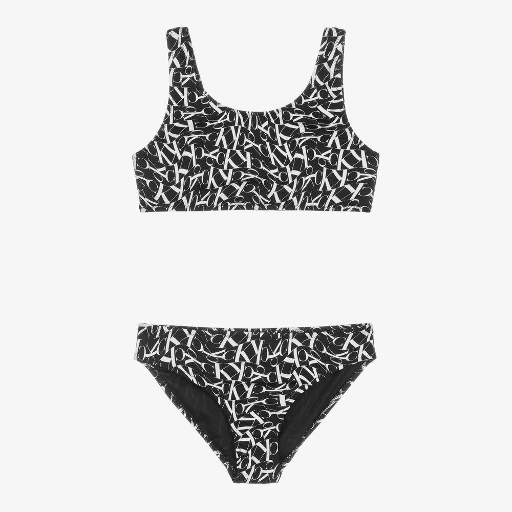 Calvin Klein - Bikini noir à monogrammes fille | Childrensalon