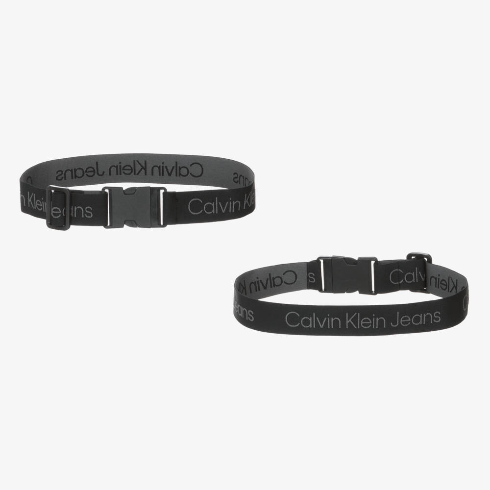 Calvin Klein-Girls Black Padded Belt Jacket | Childrensalon Outlet