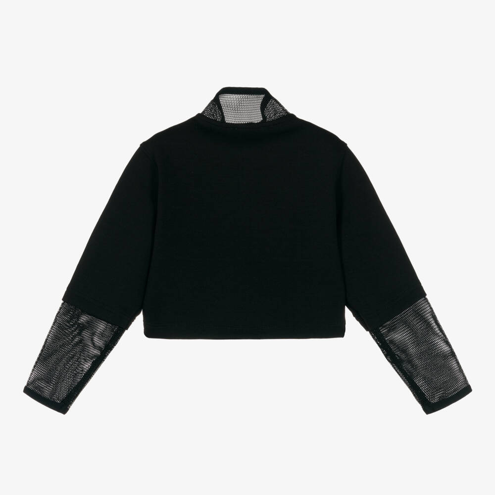 Calvin Klein Jeans-سويتشيرت قطن جيرسي لون أسود للبنات | Childrensalon Outlet