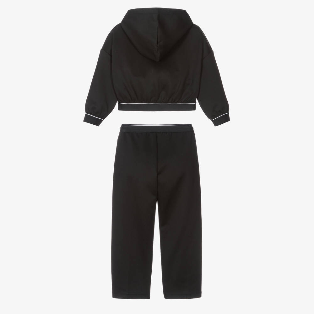 Calvin Klein Girls Black Shiny Tracksuit