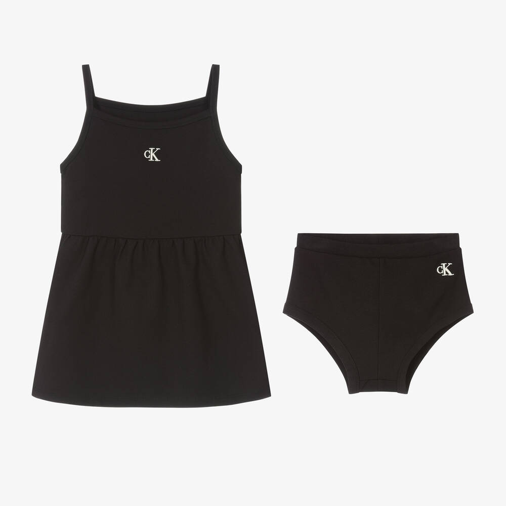 Calvin Klein-فستان فيسكوز جيرسي لون أسود دون أكمام | Childrensalon Outlet