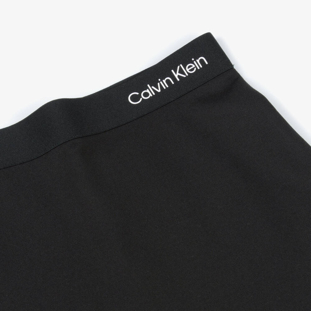 Calvin Klein-تنورة جيرسي ناعمة سوداء للبنات | Childrensalon Outlet