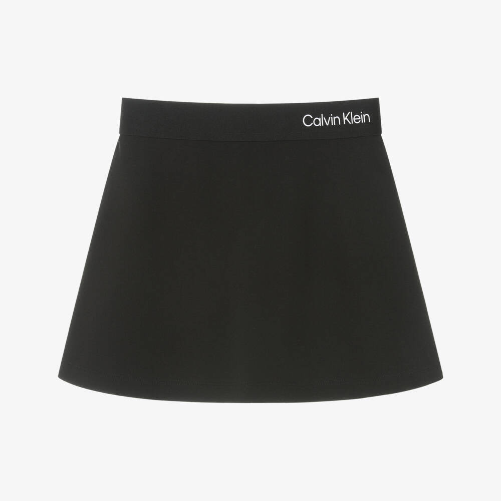 Calvin Klein-تنورة جيرسي ناعمة سوداء للبنات | Childrensalon Outlet