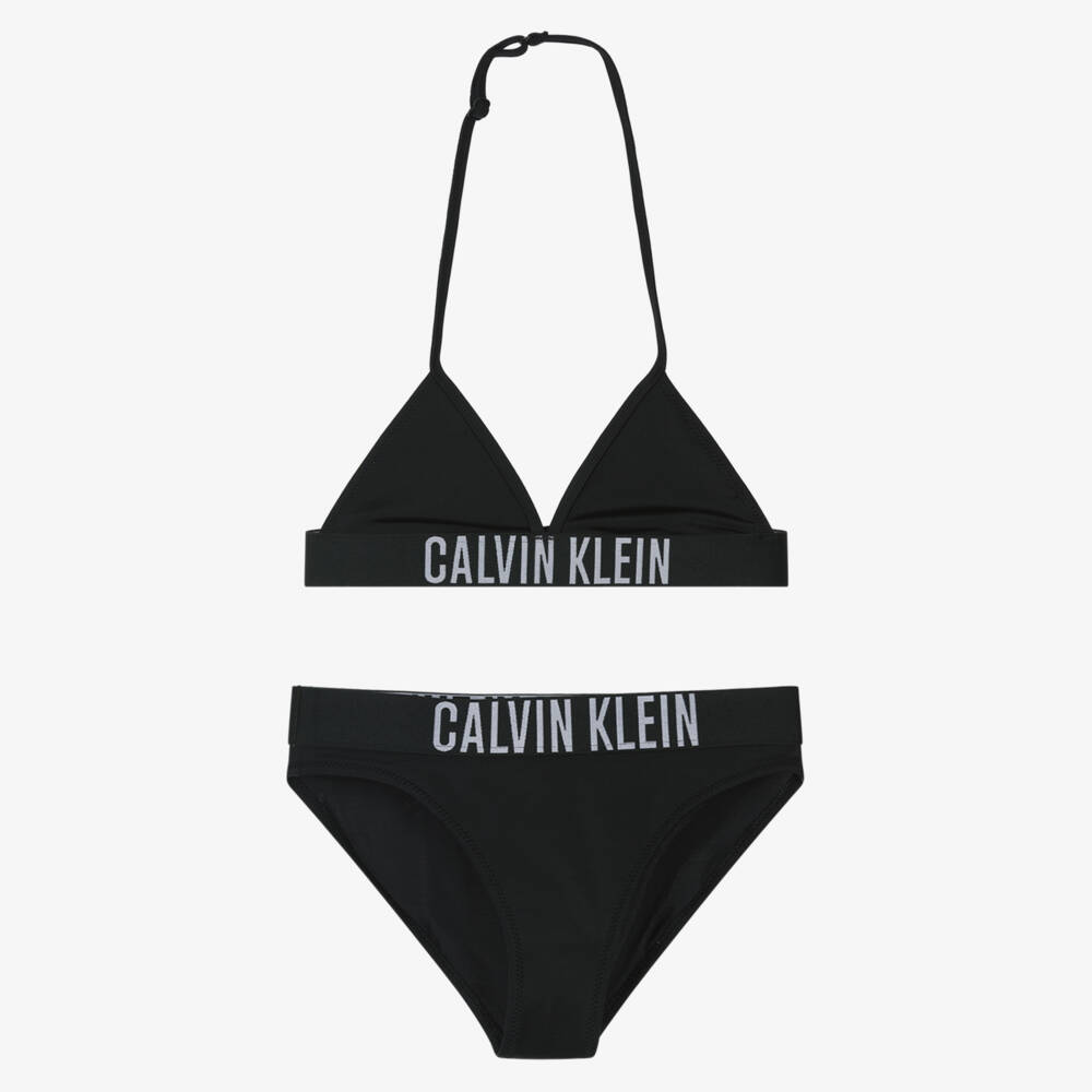 Calvin Klein-Girls Black Triangle Bikini | Childrensalon Outlet