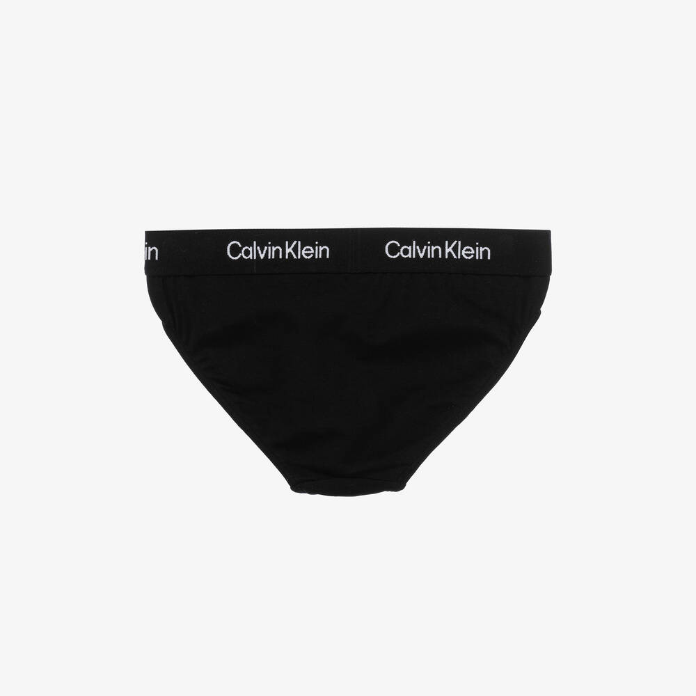 Calvin Klein Girls Black White Cotton Knickers 2 Pack