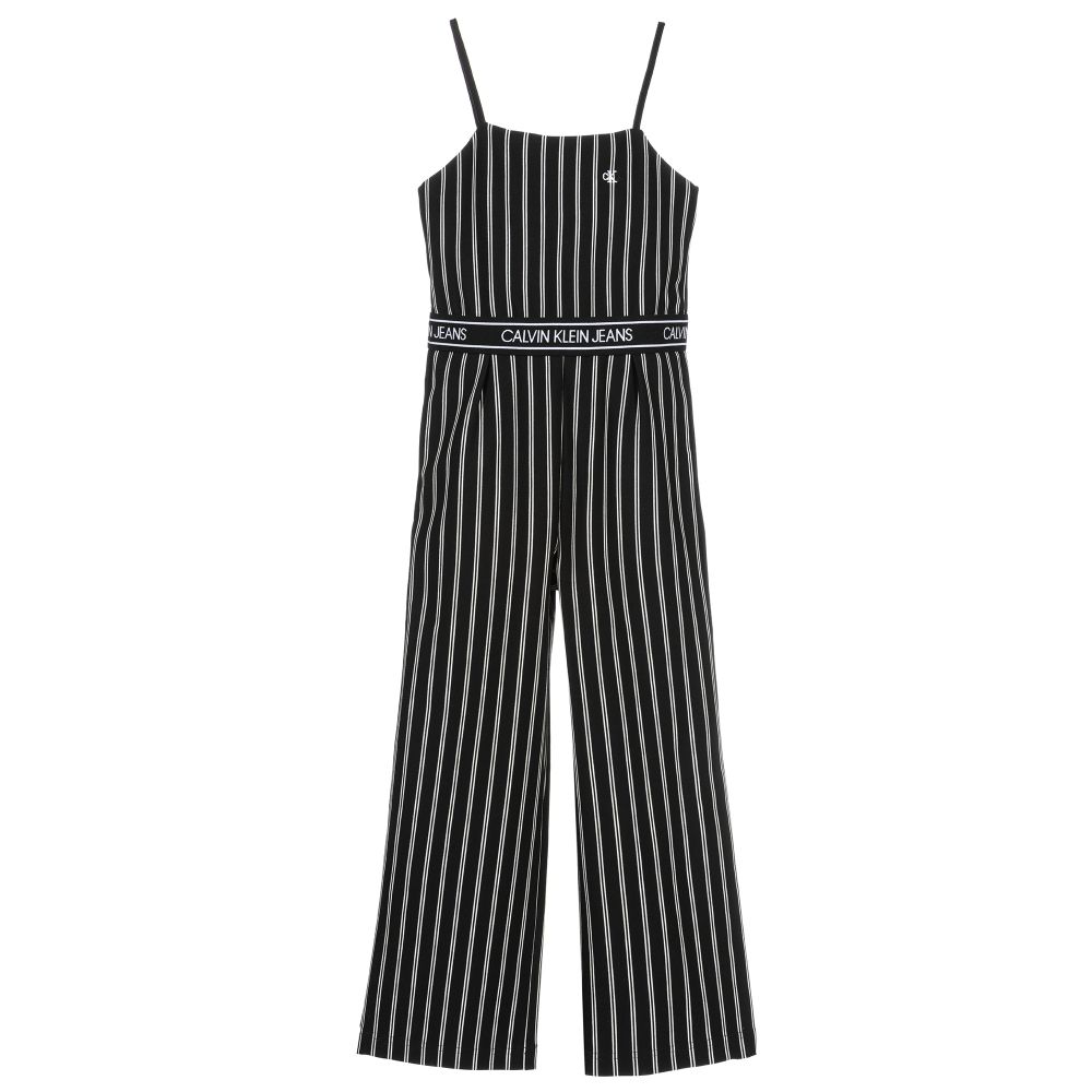 Calvin Klein Jeans - Girls Black & White Jumpsuit | Childrensalon