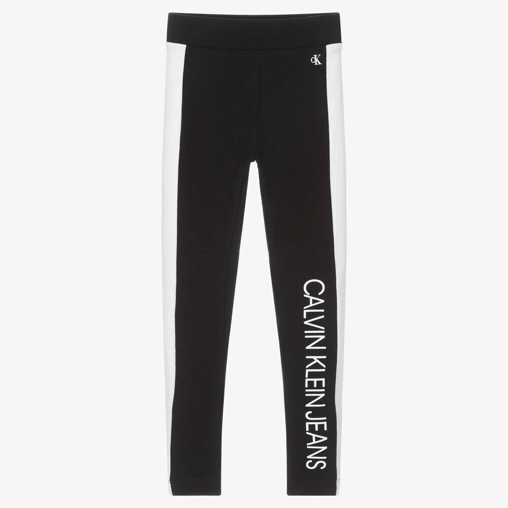 Calvin Klein Jeans - Girls Black & White Leggings | Childrensalon Outlet