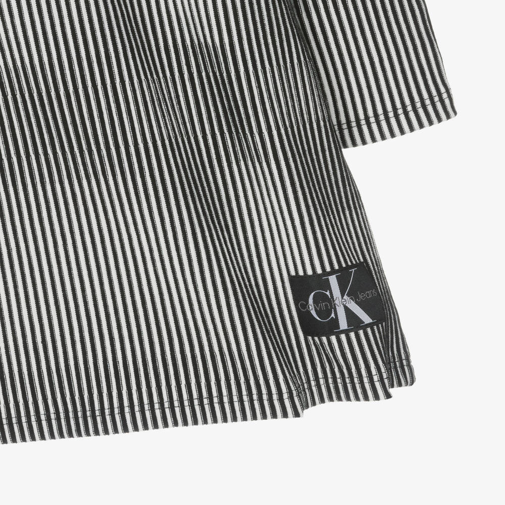 Black and white striped calvin klein dress on sale