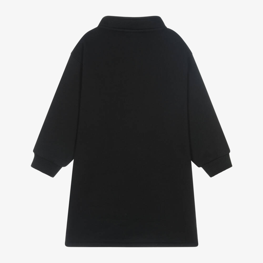 Calvin Klein-Girls Black Zip Neck Sweat Dress | Childrensalon Outlet