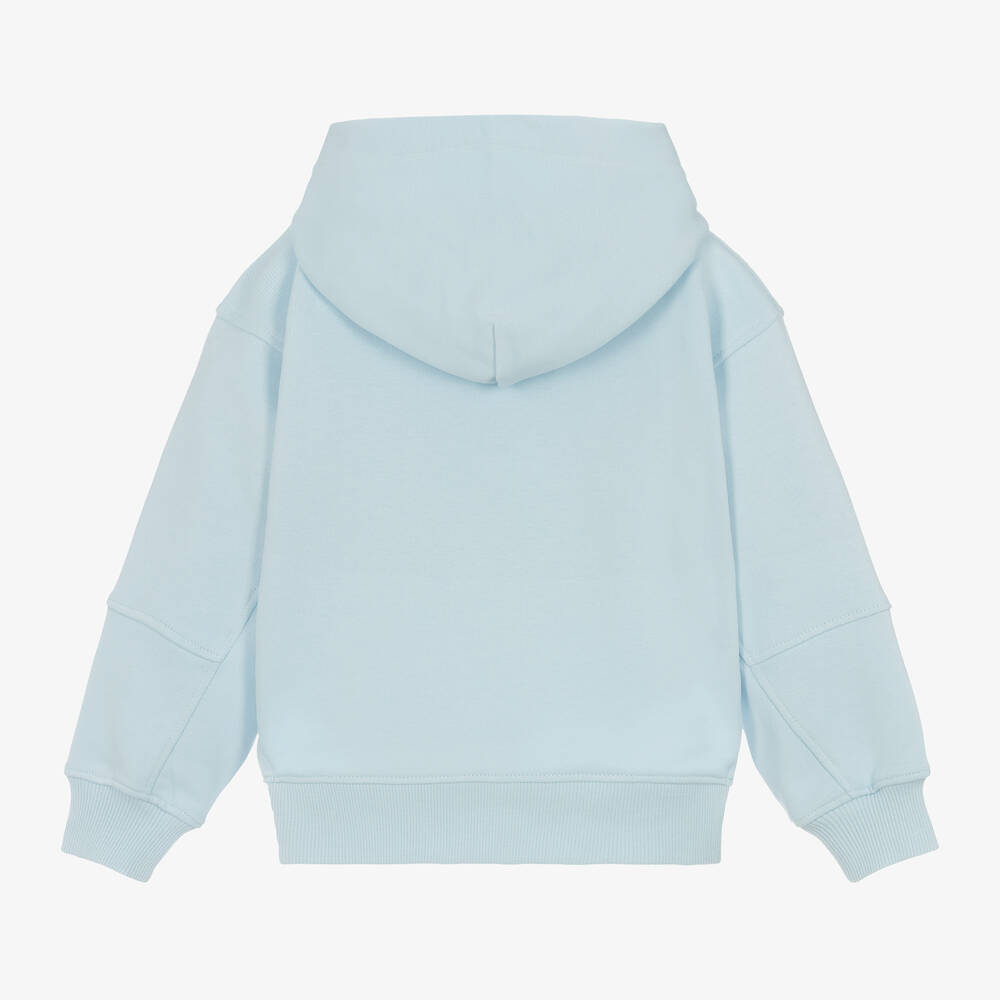 Calvin Klein-Girls Blue Cotton Monogram Hoodie | Childrensalon Outlet