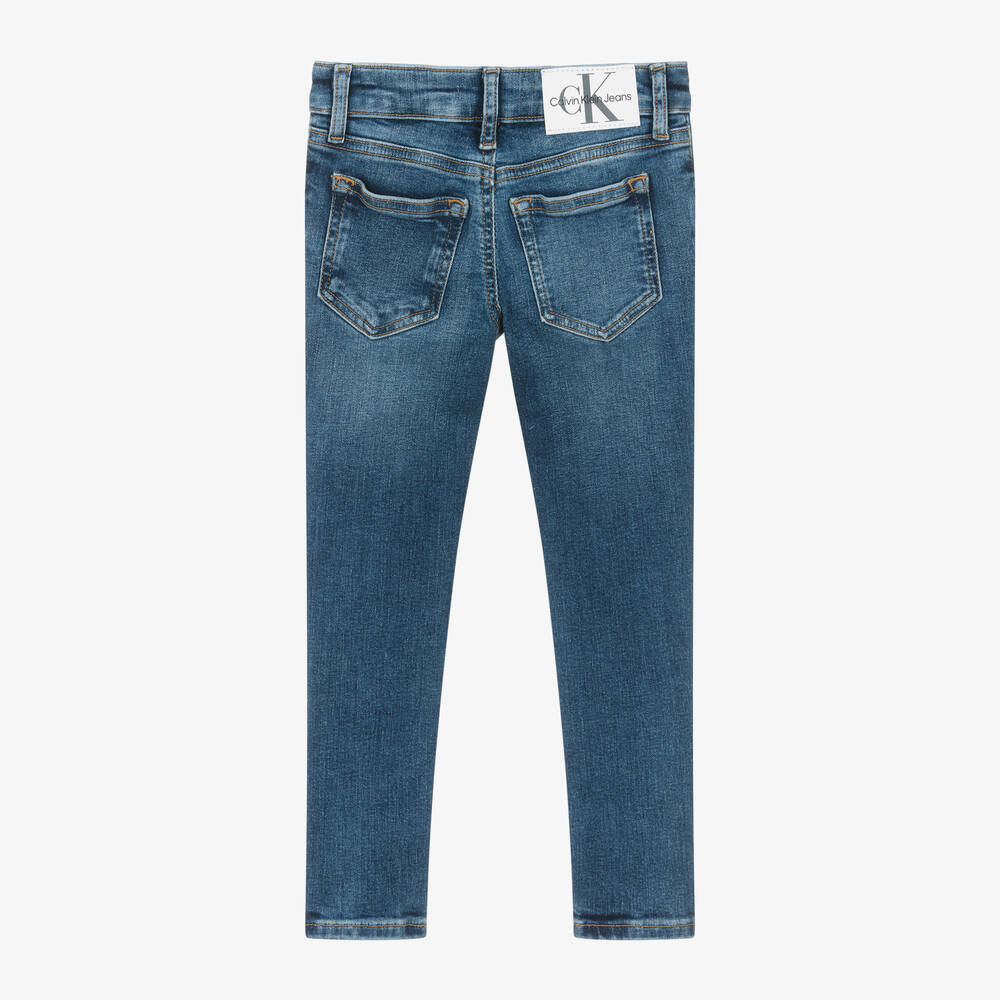 Calvin Klein Girls Blue Denim Mid Rise Skinny Fit Jeans