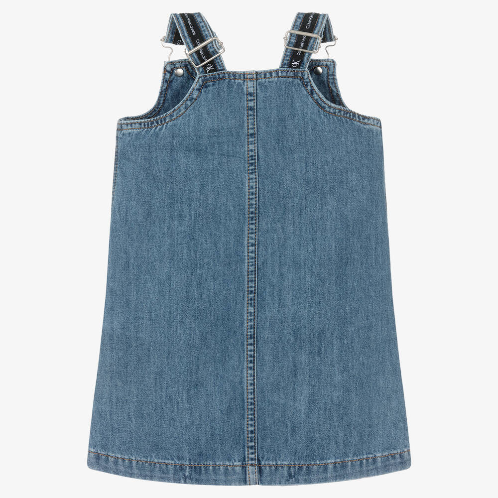 Calvin Klein Jeans Girls Blue Denim Pinafore Dress