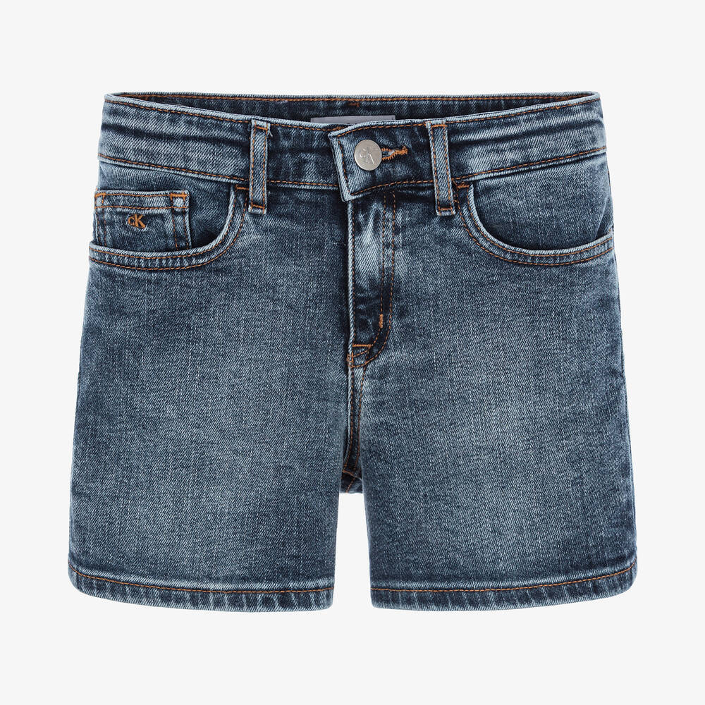 Calvin Klein Jeans - Girls Blue Denim Shorts | Childrensalon