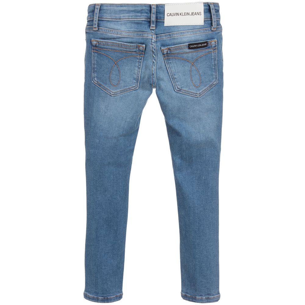 Calvin Klein Jeans-Girls Blue Denim Skinny Jeans | Childrensalon Outlet
