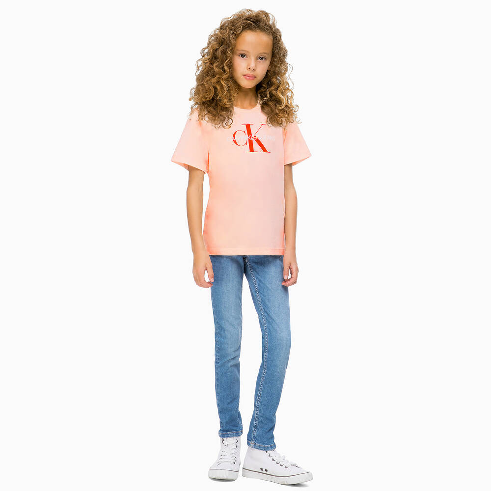 Calvin Klein Jeans-Girls Blue Denim Skinny Jeans | Childrensalon Outlet