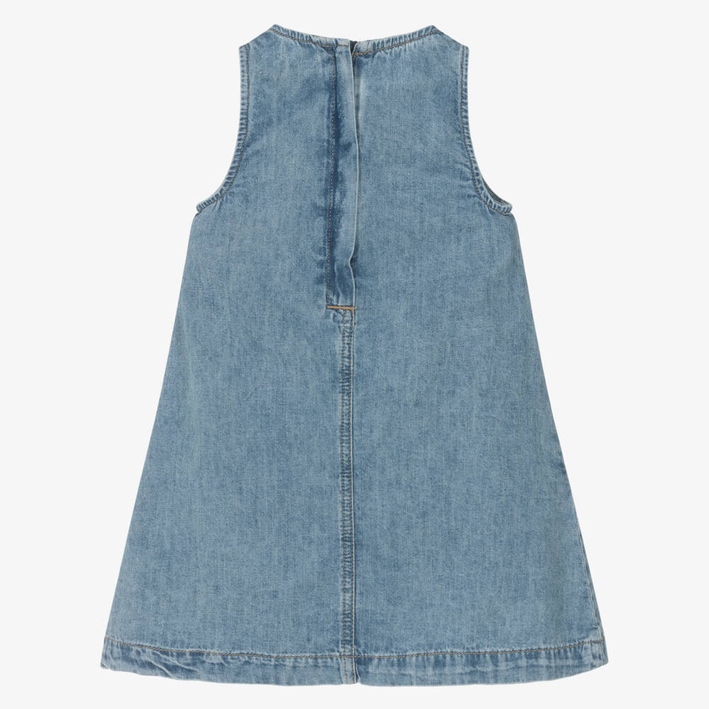 Calvin Klein-Girls Blue Denim Sleeveless A-line Dress | Childrensalon Outlet