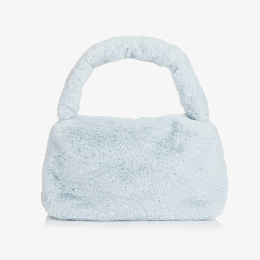 Calvin Klein-Girls Blue Faux Fur Handbag (23cm) | Childrensalon Outlet