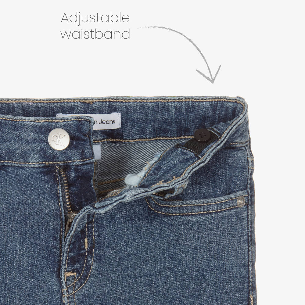 Calvin Klein-Girls Blue Flared Denim Jeans | Childrensalon Outlet