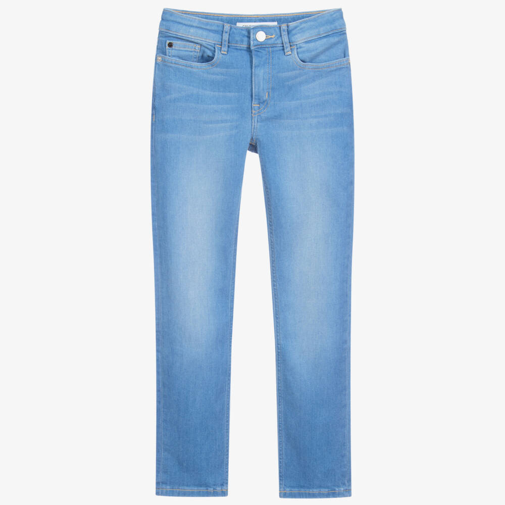 Calvin Klein Jeans-Girls Blue Slim Fit Jeans | Childrensalon Outlet