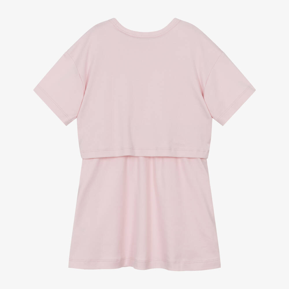 Calvin Klein-Girls Blush Cotton Layered Dress | Childrensalon Outlet