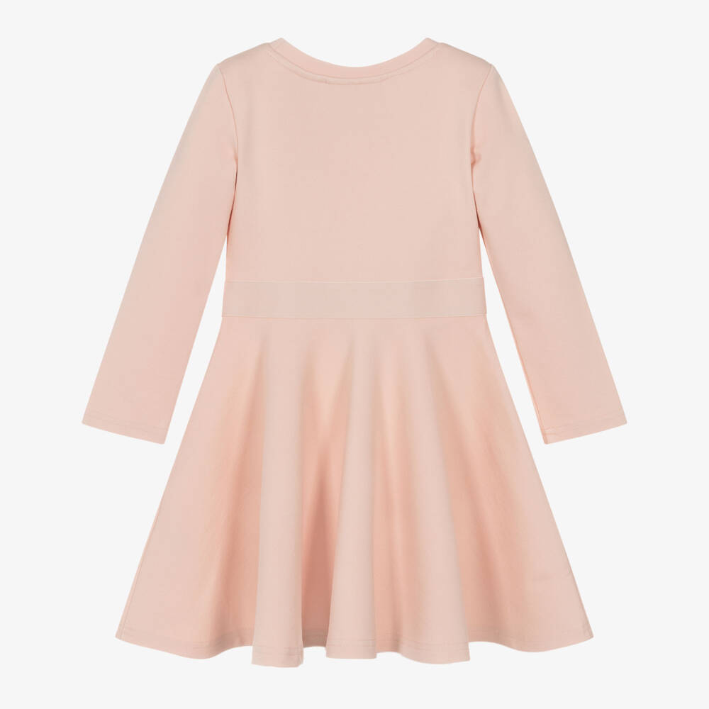 Calvin Klein-فستان بناتي بلون وردي ناعم من قماش سكوبا | Childrensalon Outlet