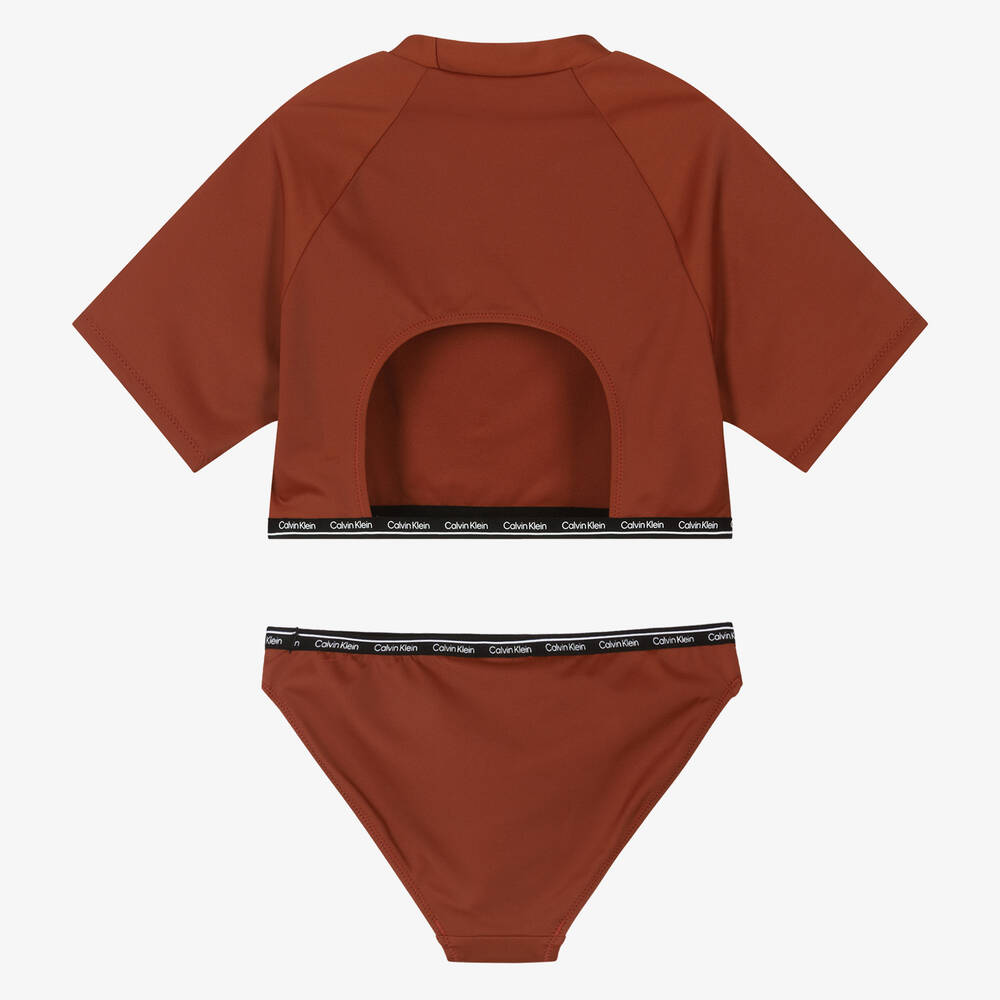 كالفين كلاين-تانكيني لون بني للبنات | Childrensalon Outlet
