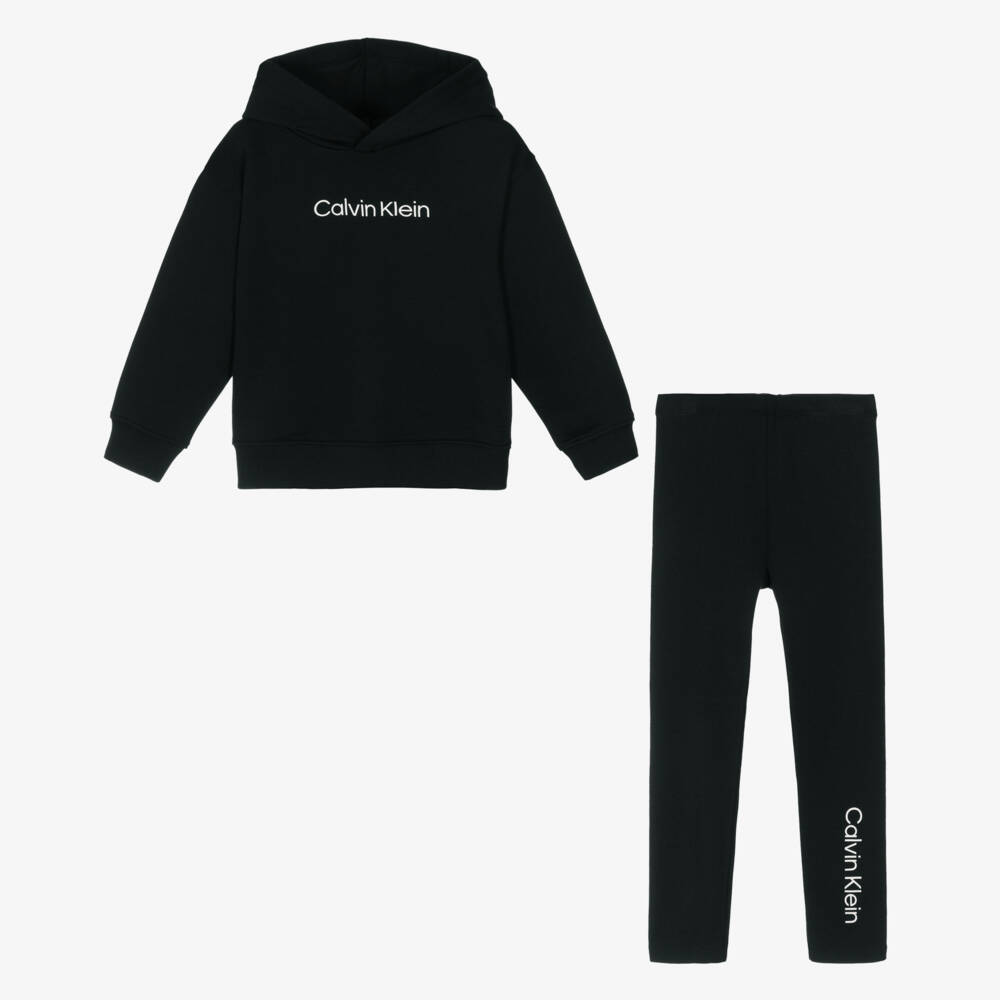 Calvin Klein-Girls Charcoal Cotton Ensemble | Childrensalon Outlet