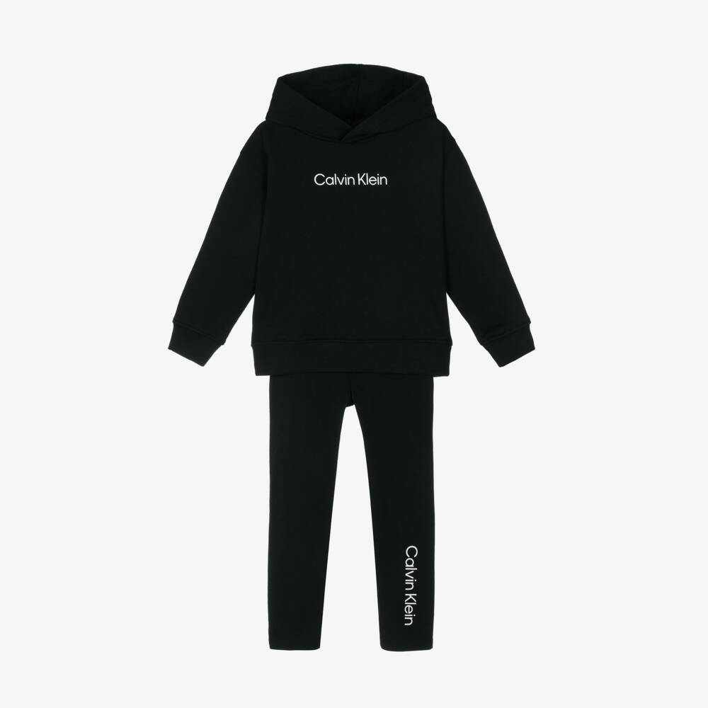 Calvin Klein-Girls Charcoal Cotton Ensemble | Childrensalon Outlet