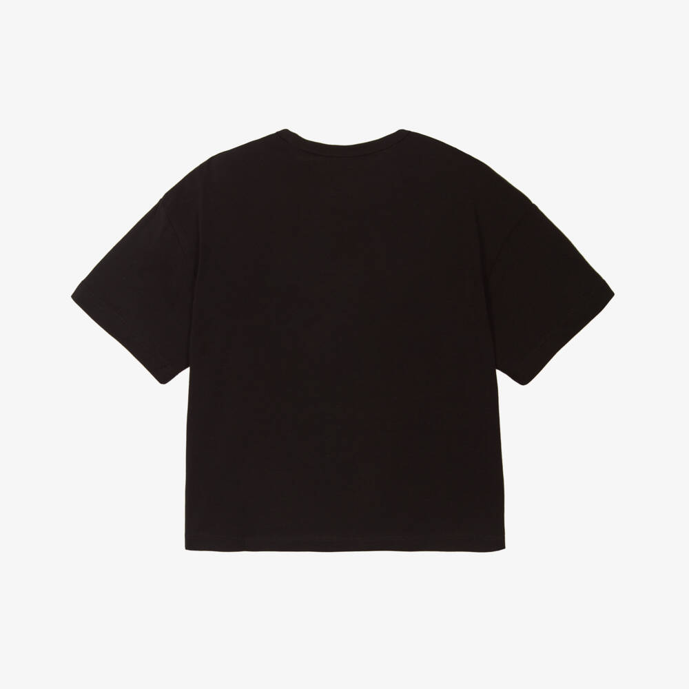 Calvin Klein-Girls Charcoal Cotton Logo Tee | Childrensalon Outlet
