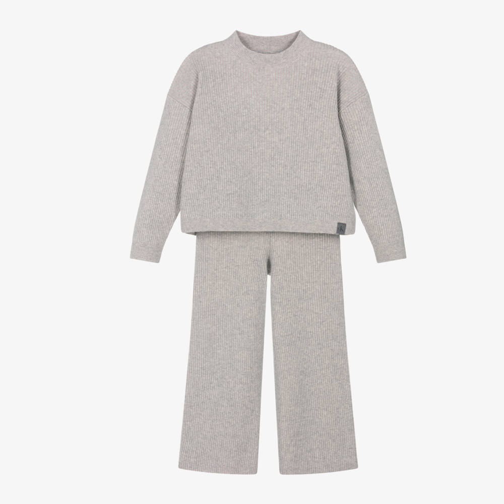 Calvin Klein-Шикарный серый вязаный комплект для девочек | Childrensalon Outlet