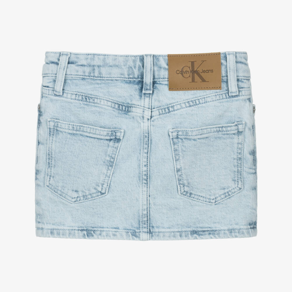 Calvin Klein-Girls Classic Blue Jean Skirt | Childrensalon Outlet