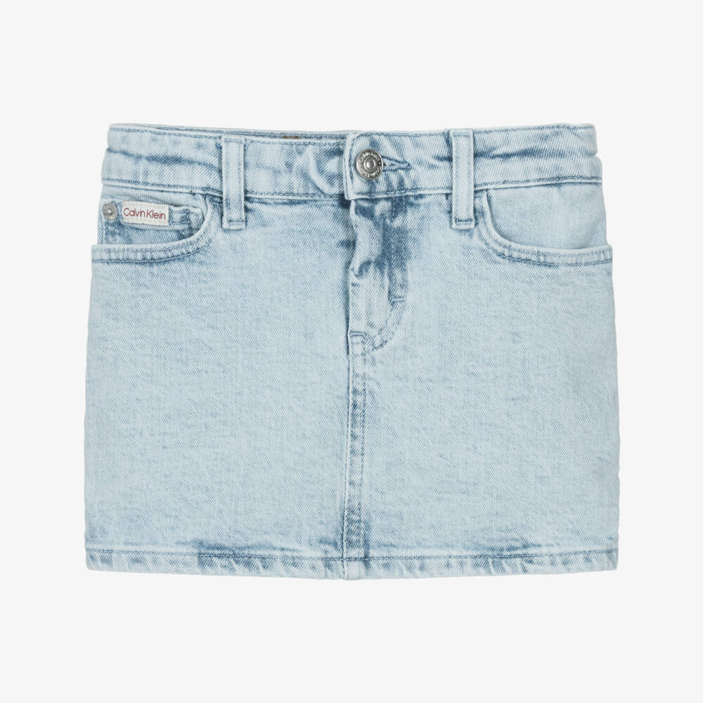 Calvin Klein-Girls Classic Blue Jean Skirt | Childrensalon Outlet