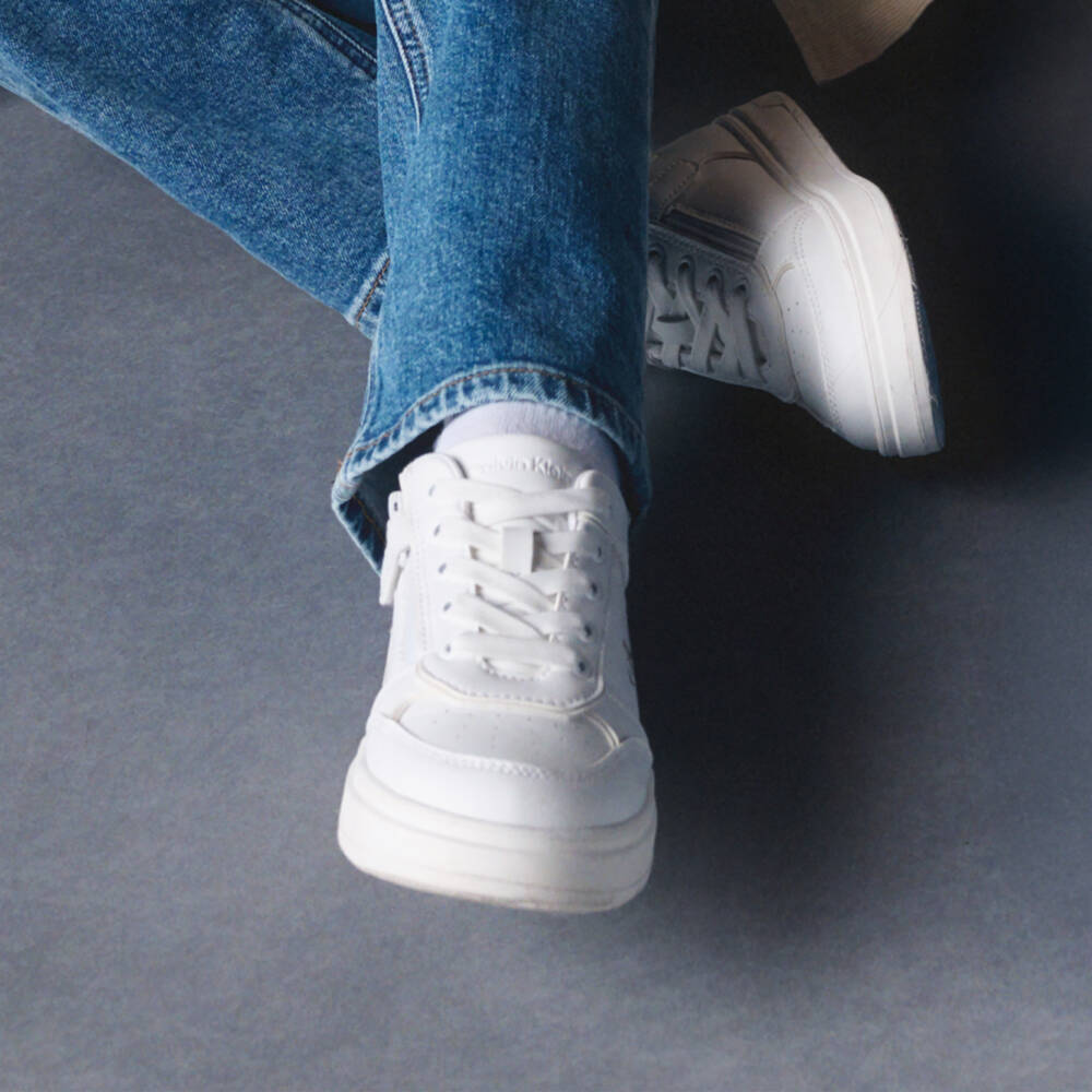 Calvin Klein-Girls Cosy White Sherpa Trainers | Childrensalon Outlet