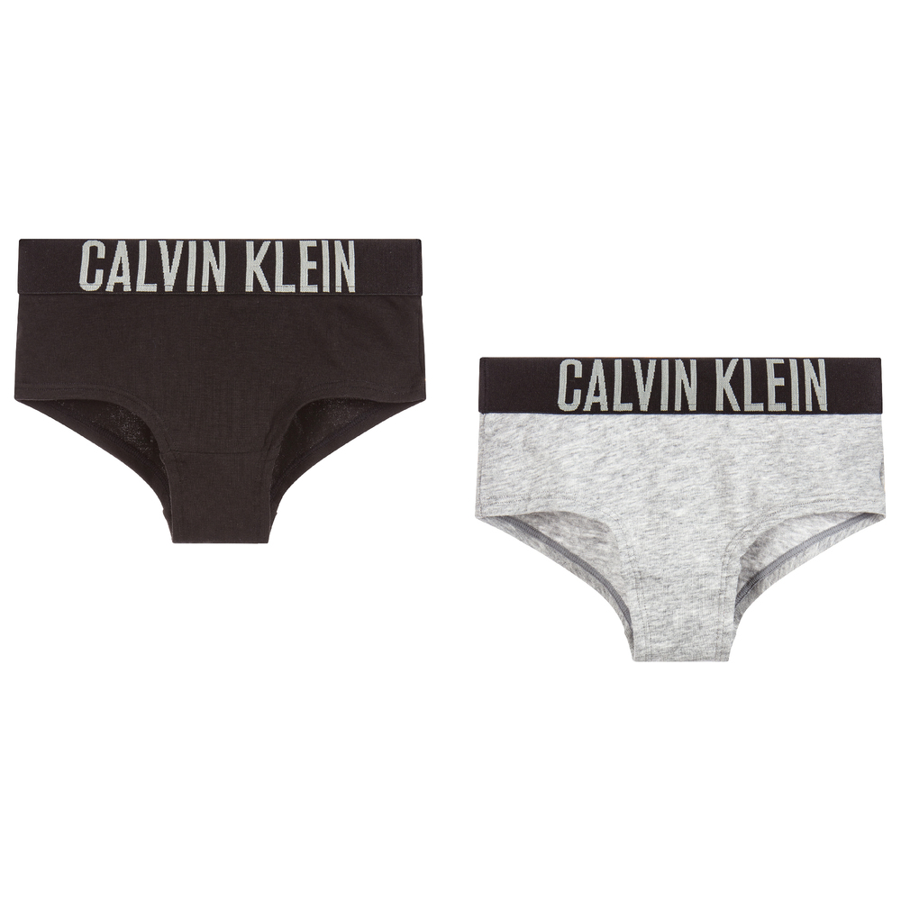 Calvin Klein-Girls Cotton Knickers (2 Pack) | Childrensalon Outlet