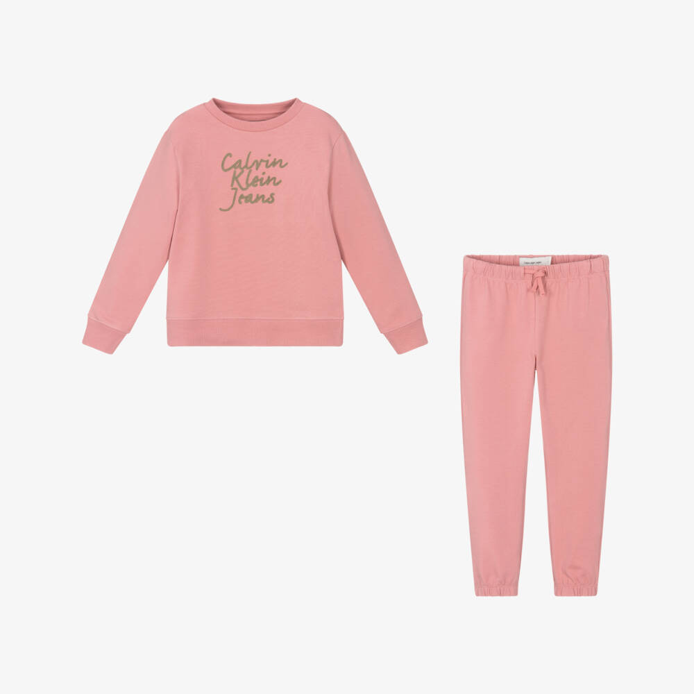 Calvin Klein-Girls Cozy Pink Cotton Ensemble | Childrensalon Outlet