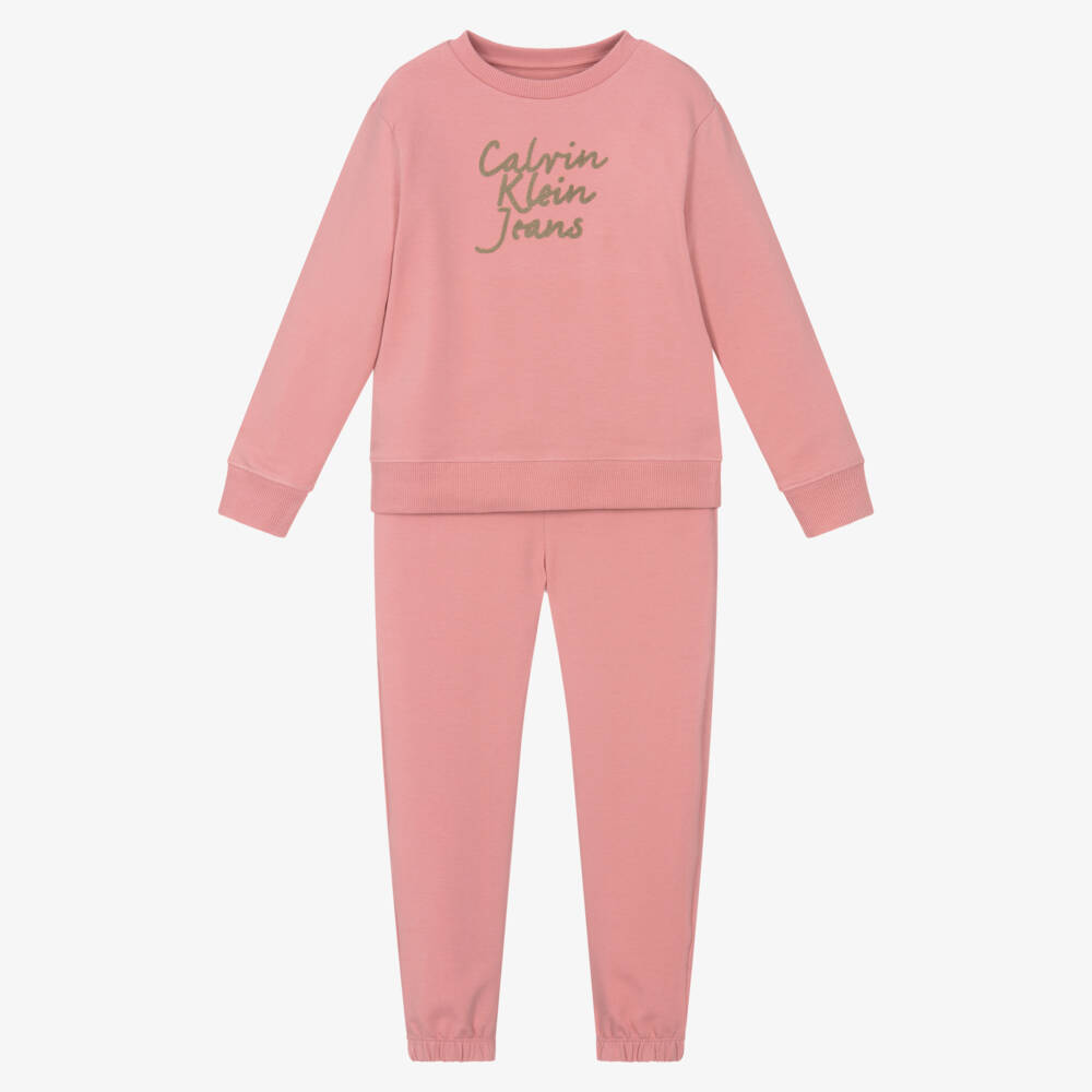 Calvin Klein-Girls Cozy Pink Cotton Ensemble | Childrensalon Outlet