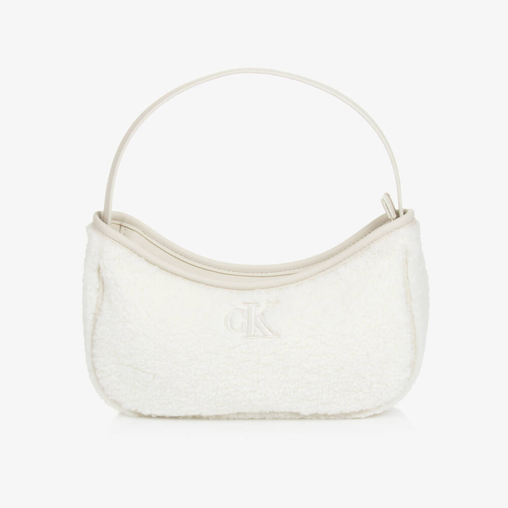 Calvin Klein-حقيبة يد فليس شيربا لون عاجي (23 سم) | Childrensalon Outlet