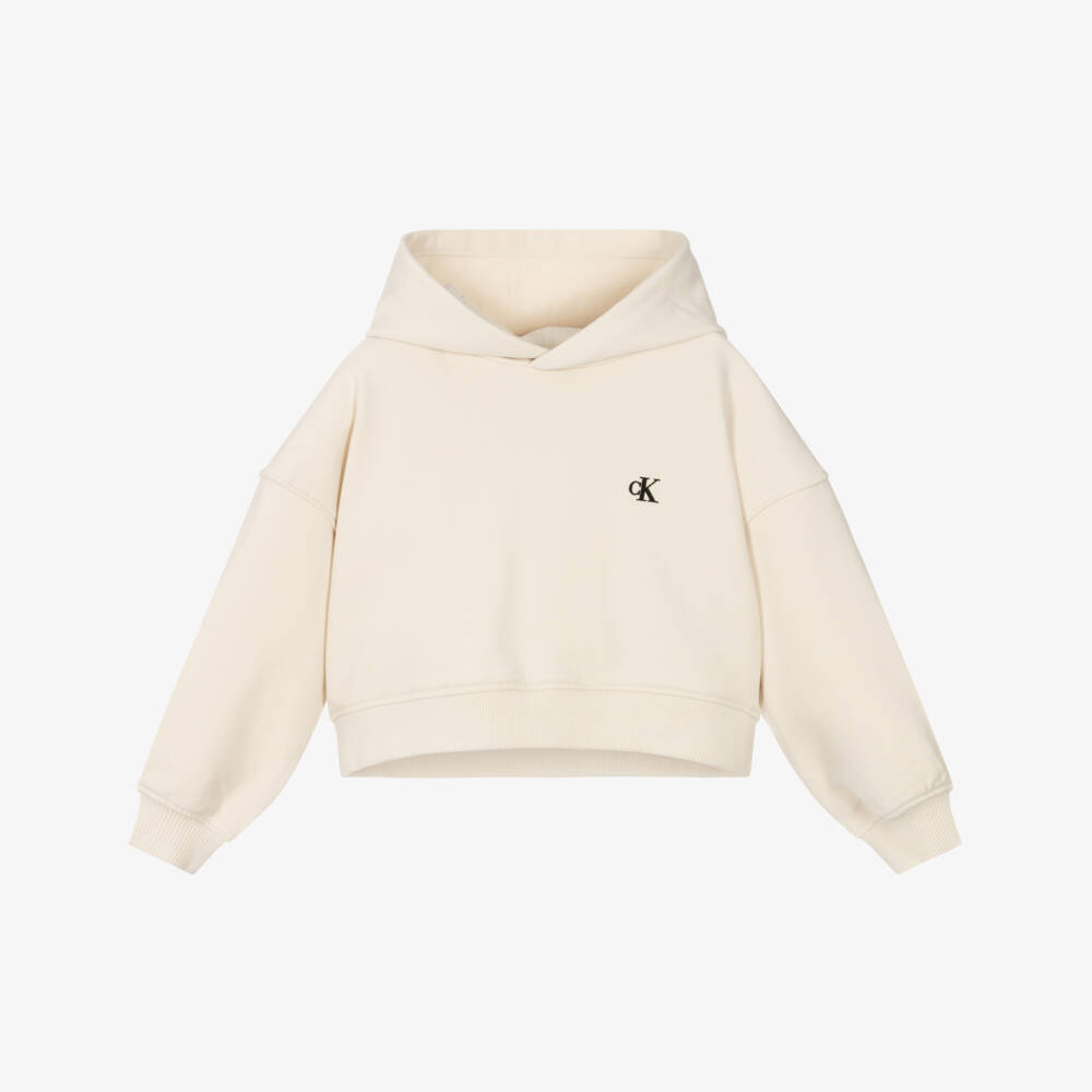 Calvin Klein-Girls Creamy Cotton Sweatshirt Elegance | Childrensalon Outlet