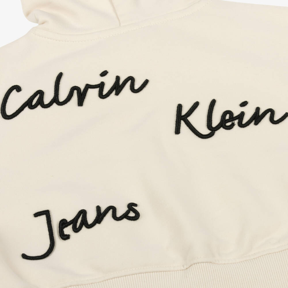 Calvin Klein-Girls Creamy Cotton Sweatshirt Elegance | Childrensalon Outlet