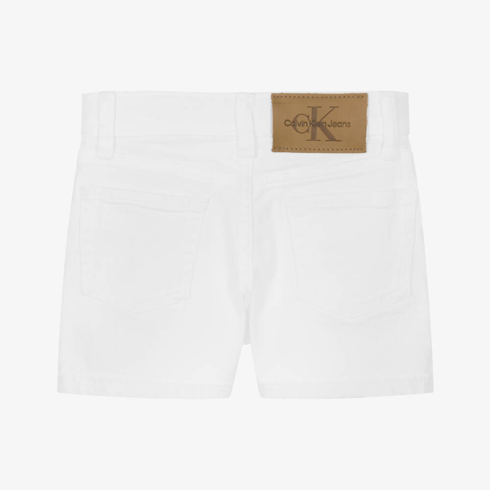 Calvin Klein-Girls' Crisp Ivory Denim Shorts | Childrensalon Outlet