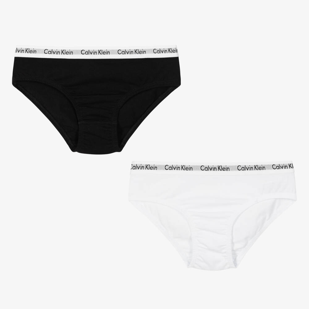 Calvin Klein-Girls Dual-Tone Cotton Soft Knickers | Childrensalon Outlet