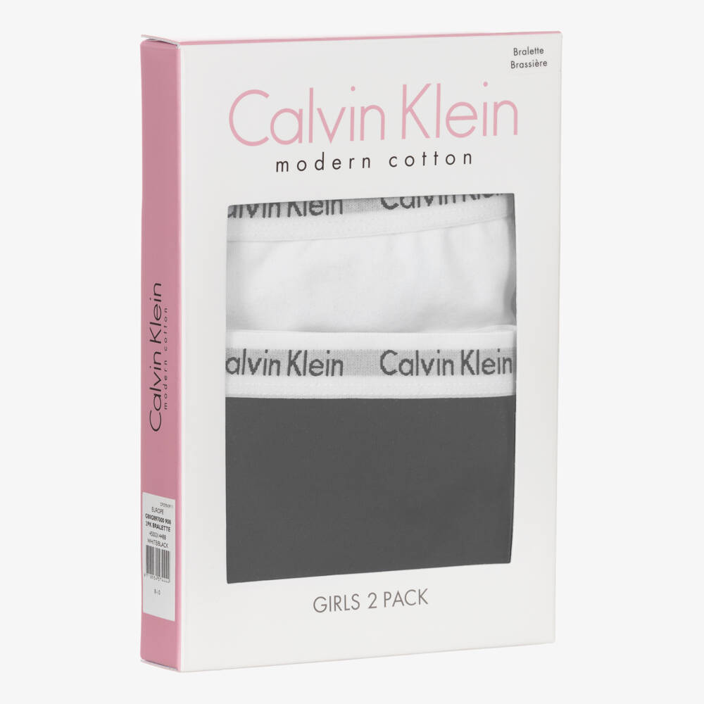 Calvin Klein-Girls Dual-Tone Cotton Soft Knickers | Childrensalon Outlet