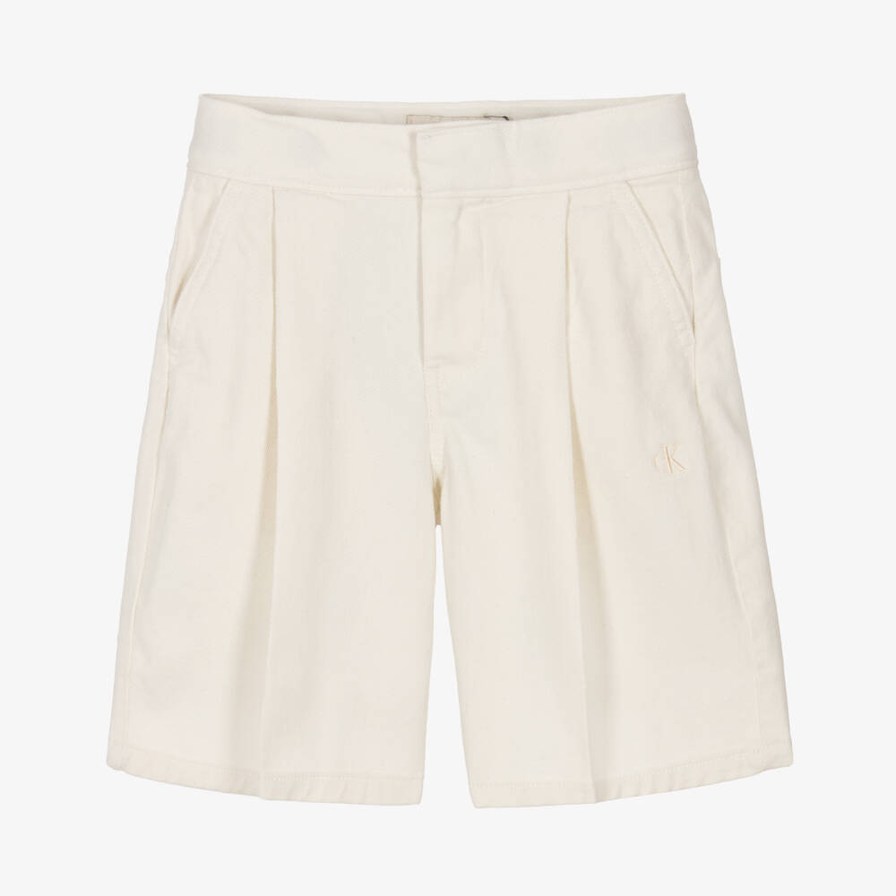 Calvin Klein-شورت تويل عاجي أنيق للبنات | Childrensalon Outlet