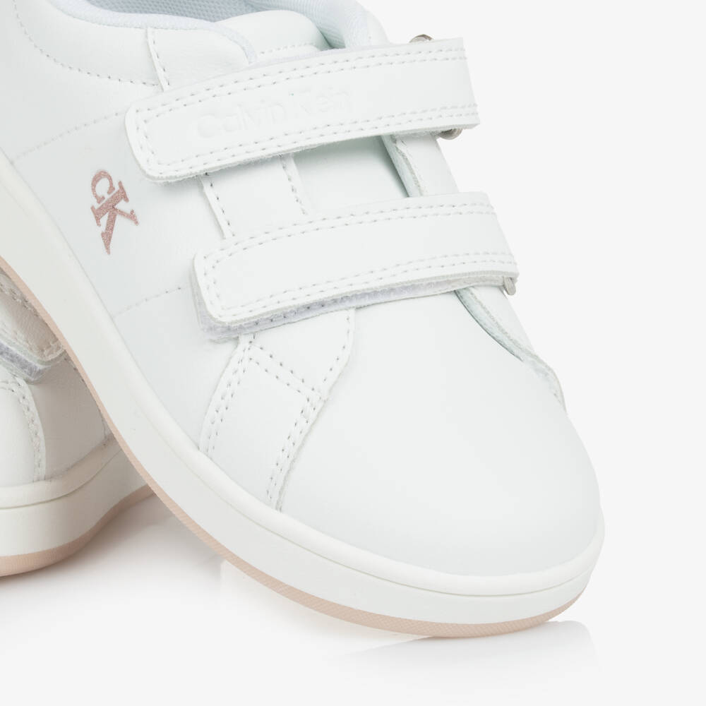 Calvin Klein-Элегантные белые кроссовки на липучках для девочек | Childrensalon Outlet