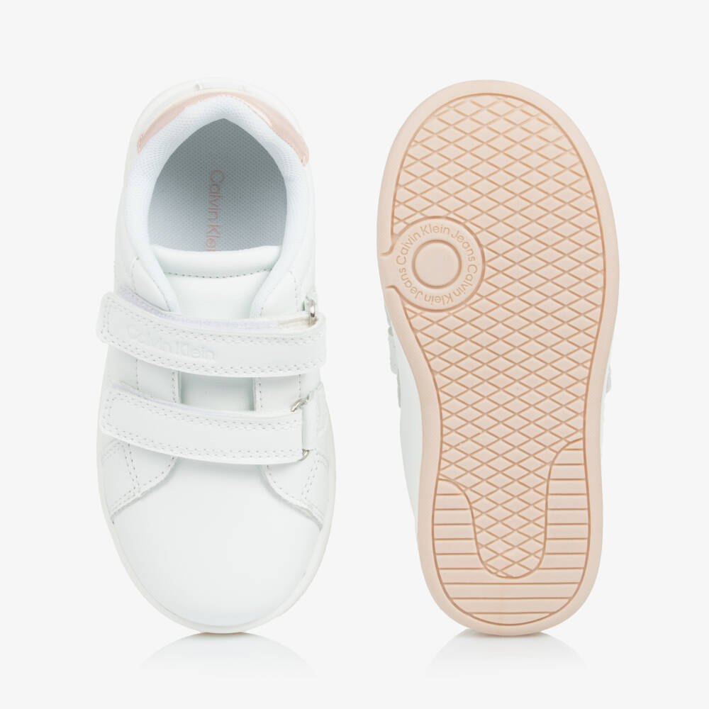 Calvin Klein-Элегантные белые кроссовки на липучках для девочек | Childrensalon Outlet
